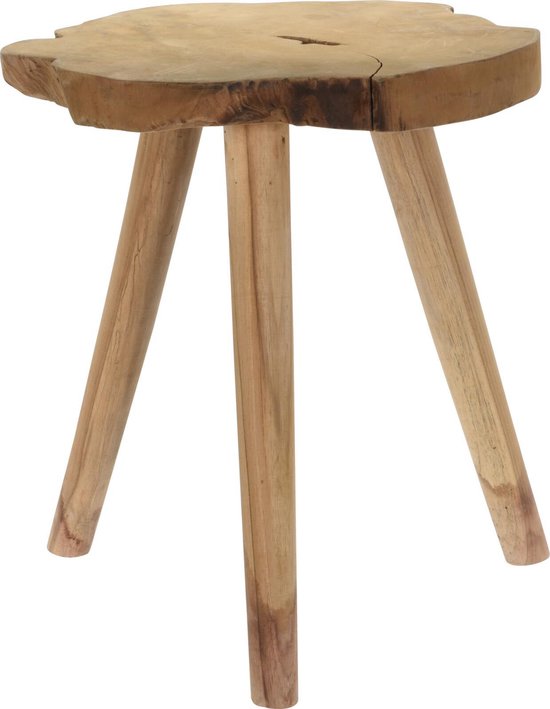 Relaxwonen - Teak kruk - Uniek - elk model is anders - 45cm hoog