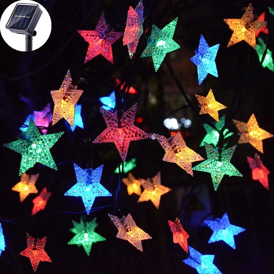 BOTC - Lichtsnoer Buiten -Tuinverlichting op zonne energie - Multicolor LED Star Twinkle -Kleurrijke Decorverlichting- Solar Tuinverlichting -Waterproof - Kerst - 100 LED * 12M