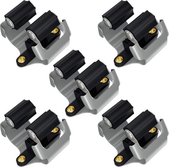 LOVEXIU - Premium ophangsysteem bezem, vloerwisser, tuingereedschap - 5 stuks  RVS - tot 3 kg belastbaar- alles van de vloer - bepaal zelf ruimte, afstand en hoeveelheid - premium kwaliteit - Aanbieding: 2 voor de prijs van één!!