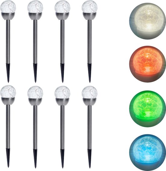 Tuinverlichting op zonne-energie - 8 stuks - LED - Solar - Diverse kleuren - Tuinverlichting op zonneenergie - Buiten