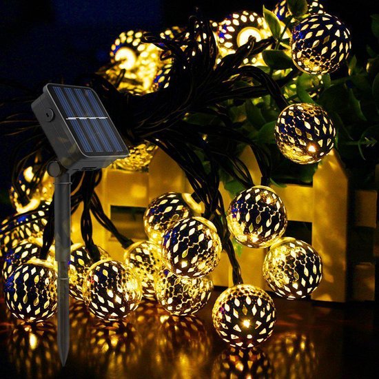 BOTC Tuinverlichting op Zonne-Energie - Solar String Lights - Solar Tuinverlichting -Waterproof - 30LED - 6M -Warm witter