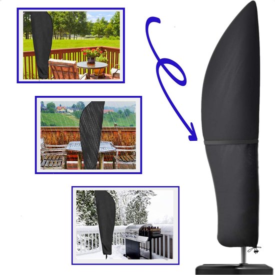 LOVV® Waterdichte Parasolhoes voor Zweefparasol – met Rits, Stok en Klittenband - 280cm x 81cm