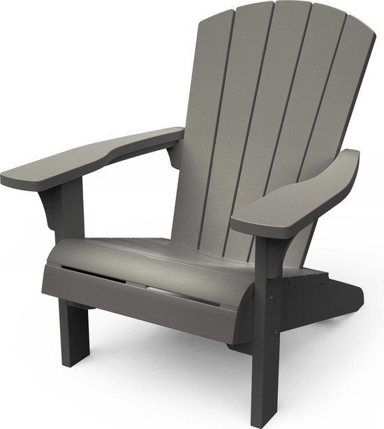 Keter Troy Adirondack Tuinstoel - 81x80x96,5cm - Lichtgrijs