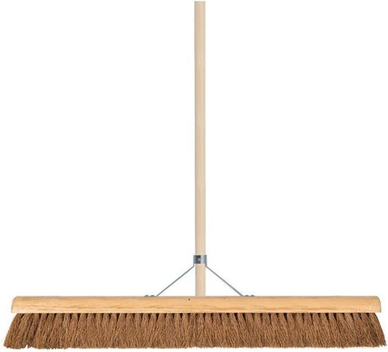 Synx Tools - Zaalveger - 90 cm -Compleet met steel 1,60m - Cocosharen - Extra breed