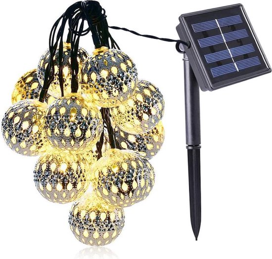 Oosterse Tuinverlichting - Waterdicht - 10 M - LED - Zonne Energie - Warm Wit - Crystal Lights - Lichtslinger - 100 LED Lichtjes