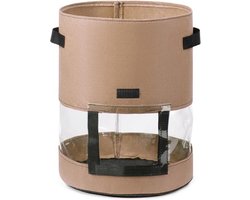 Kweekzak Growbag Grow Bag - Khaki - 35 x 45 CM - Met verduisterings vilt - Aardappels, Wortels, Uien , Planten - Groentenzak - Groeizak - Plantenzak