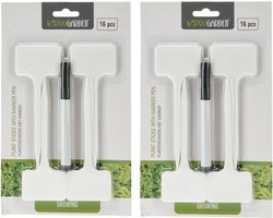 Pro Garden Plantenstekers plastic stokjes - set 32x - 15 cm - planten/kruiden labelen