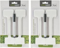 Pro Garden Plantenstekers plastic stokjes - set 64x - 15 cm - planten/kruiden labelen