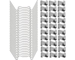 Kasklemmen - 100 stuks - Glas-klem-bescherming - Bevestigingsclip - 50 stuks W-draadclips en 50 stuks Z-overlapclips - RVS - zilver - voor het bevestigen van aluminium kaspanelen