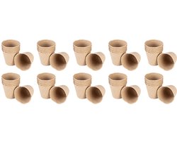 Verto 15G463 - Turfpotjes Set - 60 stuks - 8x8x7.8 cm - Biologisch Afbreekbaar