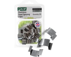 ALM RVS 'G' clips glasklemmen - set van 25 stuks - voor glas van tuinkas broeikas en serre - glasclips