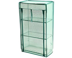 Pro Garden broeikas/kweekkas - 80 x 46 x 24 cm - groen/transparant - moestuin - 3 etages