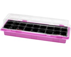 Garronda Kweekset Kweekpotten met schotel - Kamerplanten – Roze (1 stuk) - GD-VE-Greenhouse