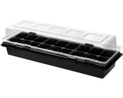 Garronda Kweekset Kweekpotten met schotel - Kamerplanten – Zwart (1 stuk) - GD-VE-Greenhouse