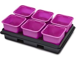 Garronda Kweekset Kweekpotten met schotel - Kamerplanten – Roze (1 stuk) - GD-VE-Greenhouse