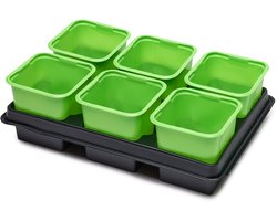 Garronda Kweekset Kweekpotten met schotel - Kamerplanten – Groen (1 stuk) - GD-VE-Greenhouse