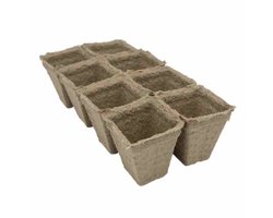 Komposteerbare Anzuchtplaten - 8 Eckige Potten voor Planten Kweken
