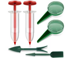Dailygoods- Zaadspreader 6-delige Set - Handheld Zaaimateriaal - Kunststof Dispenser - Tuinieren Groenten/Bloemen - Compacte Afmetingen - Zaaigereedschap