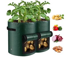 Home & Marker - 2 Stuks - Opvouwbare Plantenpot - Plantenstandaard - Kweekpot - Kweekzak - Planten Pot - Planten Standaard - Kweekbak - 26 Liter - FLORAFOLD