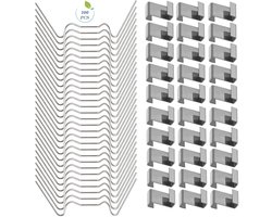 GELLDG Kasklemmen - Bevestiging van holle kernpanelen voor kasaccessoires - Bevat 50 W-draadklemmen voor kasbeglazing en 50 Z-overlapklemmen voor kasbeglazing - 100 stuks - roestvrij staal