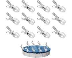 Wasknijpers - wasknijper - Kasklemmen - bevestigingsclips - Kas Accessoires - 12 stuks - kas accessoires - Bevestigingsclip voor kasfolie - Geschikt voor tuin- en kasaccessoires - Kas fixatie clips - Plant Broeikas Klemmen - Zilver