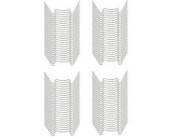 50-stuks Glasklemmen voor kassen - Roestvrijstalen glasklemmen - Montageklemmen - W-vormige glasklemmen - Beschermkapjes voor glasklemmen - Kasaccessoires - Geschikt voor kasramen, tuinglas en kasframes - Zilver