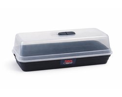 Synx Tools Kweekbak met Deksel 51x21x18 cm – Propagator met Ventilatie - Tuinieren/moestuinbak - Moestuin artikelen