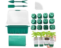Kweekbak Set - Zaailing Bakjes - Planten Zaaien - Inclusief Kap - 19x16x12 cm - Transparant