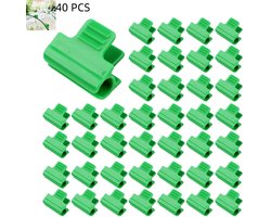 40 stuks - Kasklemmen - Kunststof Clips - Kasframeklemmen - voor Folie, Rijafdekking en Tunnelbogen - geschikt voor Plantstokken van 0,43 inch (ca. 11 mm) - groen - 4×3cm