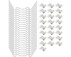 100 stuks - Kasklemmen - Broeikas Glasklemmen - RVS - Bevestigingsclip - broeikasaccessoires - broeikasbevestiging - Glas-klem-bescherming - Bevestigingsclip - 50 W clips en 50 Z-clips - Geschikt voor glas van tuinkas broeikas en serre - Zilver