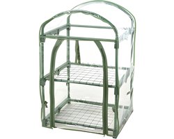 Pro Garden broeikas/kweekkas - 84 x 50 x 45 cm - staal - 2 etages - moestuin - tuinieren