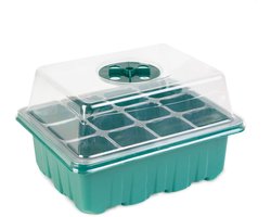 Kweekbakje Met Deksel - Mini Kweekkas 12 Vakken - Zaaibak Met Ventilatie - Propagator Voor Zaailingen En Stekken - Kweekset Binnen - 15,3 x 11,4 x 18,5 cm [11984]