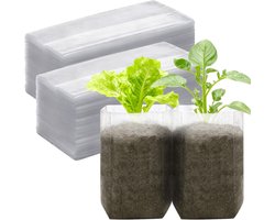 Plantzakjes voor zaailingen — Pak van 200 — Plantzakken - Kweekzakken-Plantzakjes voor bloemen — Geschikt voor zaaien en groei — Ideaal voor groenten, bloemen, tomaten en jonge bomen — 16 x 14 cm-Diameter 8,3 x hoogte 11,8 (na vullen met aarde)