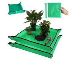2 stuks - Tuingereedschap - Vetplantenmat - Tuinmat - Aardeverversingsmat - Draagbare oppotbak - Hulpmiddelen voor het planten thuis - Waterdichte mat - Plant- en verpotmat - Verpotmat - Groen - 66*66 cm
