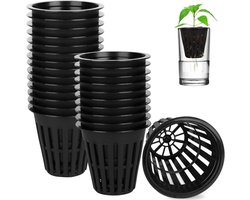 50 stuks - Hydroponische netpotten - Kweekpot - Kweekbak - Hydrocultuur Plantenmand - Plantenpotten - Kweekbakken - Kunststof Bloempot - met afwateringsopeningen - voor binnen- of buitenteelt - 55*50 mm - zwart
