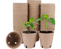 Zaailingpotten - Kweekcontainers Kweekbekers - Planten Kweken - Met Drainagegaten - 30 Stuks - 6cm - Bruin
