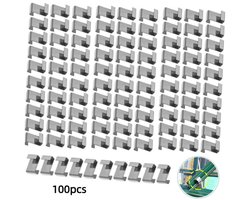 100 stuks - Z-type bevestigingsmiddelen - Z-kliksluitingen - Tuinnagels - Kasclips - Zilver - 7,5 mm - Mini - Geschikt voor tuin-, glas- en kasaccessoires