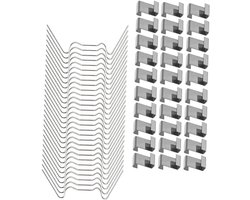 Bevestigingsclip - 100 stuks - Glas-klem-bescherming - RVS - Broeikas Glasklemmen - Roestvrijstalen kasraamclips - Glas geschikt voor tuinen, kassen en serres - Zilver