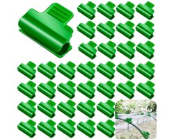 50 stuks-Kasfolieklem - stalen buisklem - folieklem - tuinaccessoires - geschikt voor schaduwnetten - insectennetten - toepasbaar op stalen buizen met een buitendiameter van 8-9 mm - groen - 4 x 1,8 cm - binnendiameter 0,8 cm
