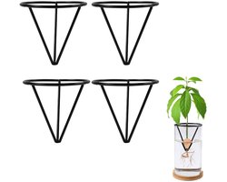 4-delige set - Zwarte hydrocultuur zaadstandaard - Avocado zaailingstandaard - Perfect cadeau voor familie, vrienden en tuinliefhebbers - 8,5 x 8 cm