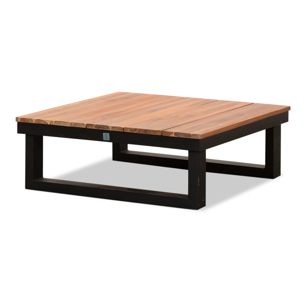 Canyon loungetafel | aluminium + hardhout | antraciet | 87x87cm